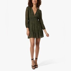 NWT Page Jeanne Cheetah Print Silk Dress Army/Black size M